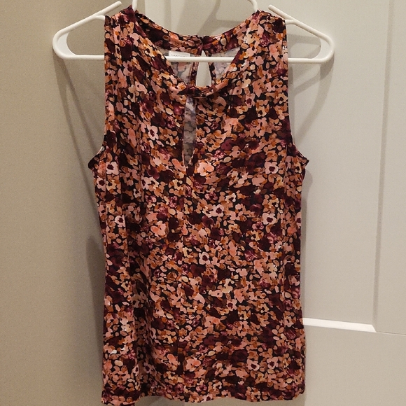 Brand New Lascana Pink and Orange Sleeveless Blouse with Keyhole Detail Size 0/2 - Picture 1 of 5